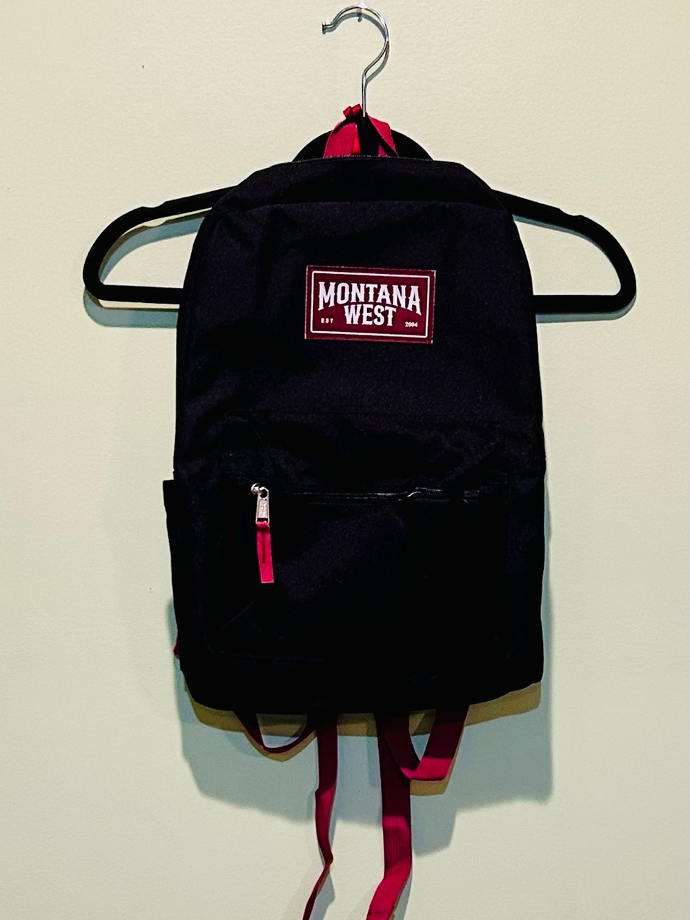 Montana West Black and Burgundy Accent Backpack